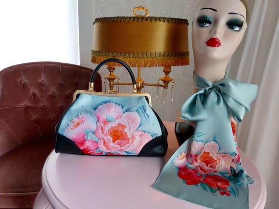 Handbag + Silk Scarf, 100% silk scarf, Idda bag, Christmas, gift for her, gift for mom, Woody Ellen, mom gift, christmas gift ideas