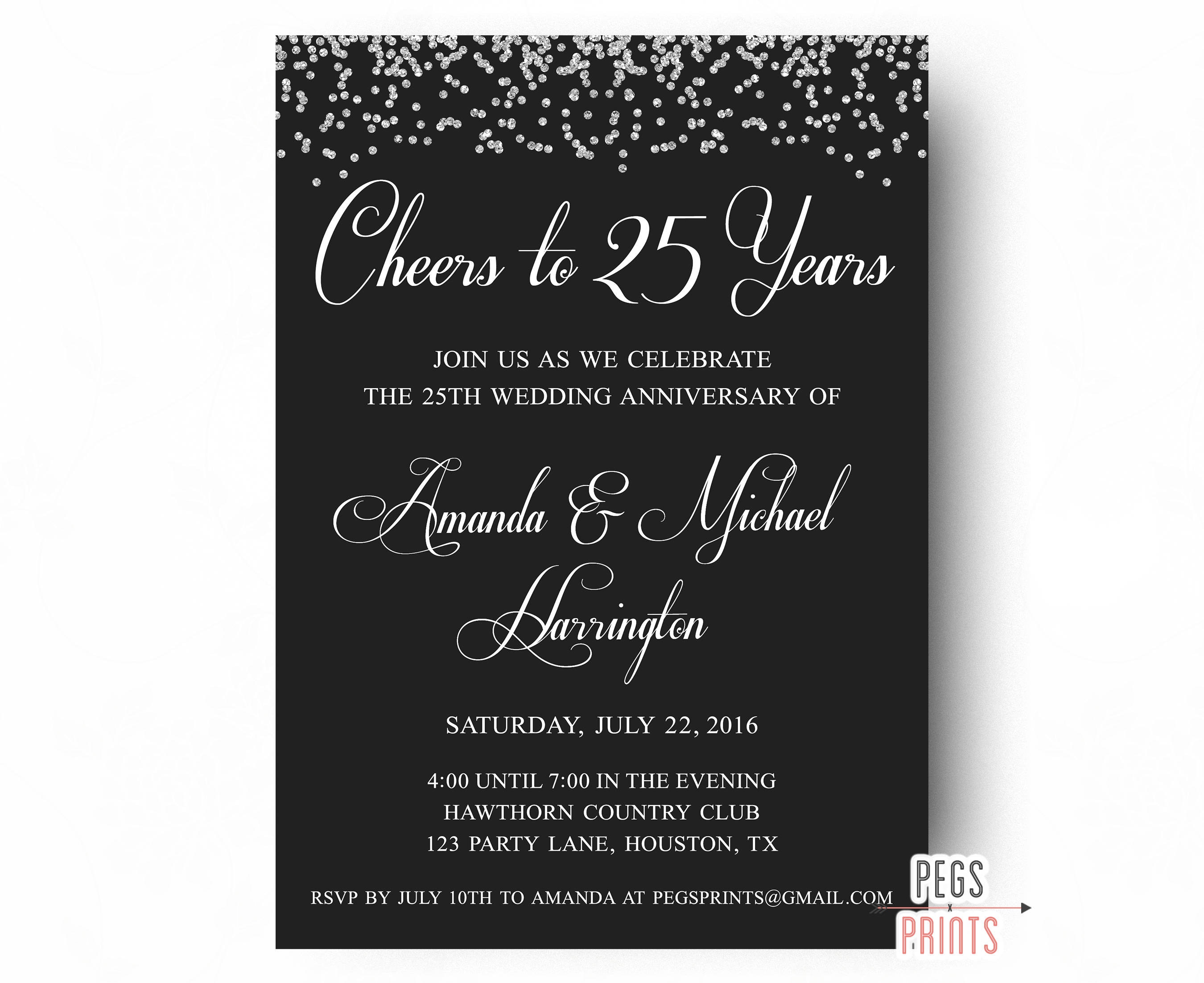 25th wedding anniversary invitations online