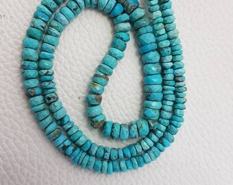 Rare Natural Arizona Turquoise beads , Arizona faceted turquoise beads,AAA high quality faceted Rondelles beads size 3.5-6mm 16 inche strand