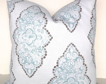 BLUE PILLOWS Blue Pillow Covers Gray Decorative Throw pillows Snowy Silver Spa Blue Pillow Covers 16 18x18 20x20 .All Sizes. Home and living