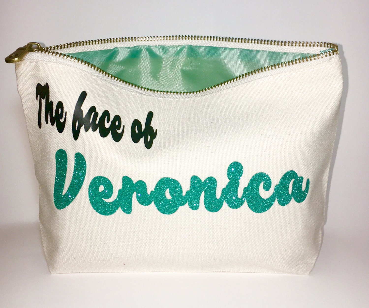 Personalized makeup bag Canvas cosmetic bag Birthday