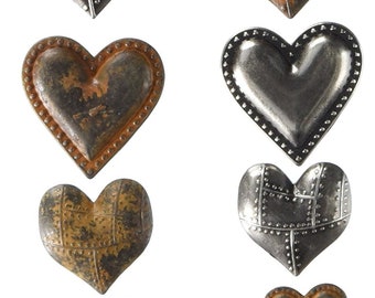 Prima Finnabair MECHANICALS - TIN HEARTS 10 Pcs Steampunk Embellishment #963361