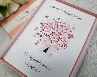 Birthday Card Handmade Personalised 3D 16th 18th 20th 30th 40th 50th 60th 70th 80th Mother Grandmother Aunt Sister Daughter Box or Envelope