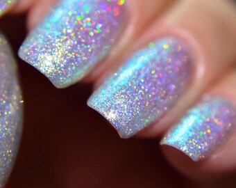 P•O•P Polish "Before He Came Down Here It Never Snowed" Nail Polish Edward Scissorhands Halloween Collection Iridescent DuoChrome Indie