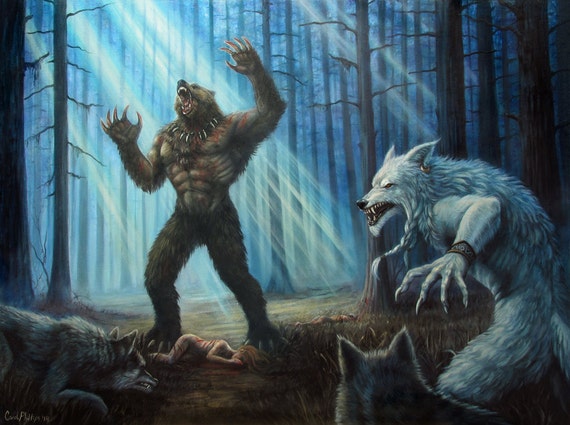 Items similar to Fantasy Art , Horror Art, Werewolf , Wolf