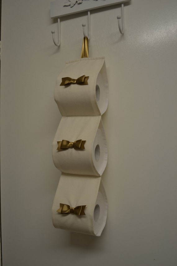 Fabric Decorative Toilet paper Holder storage at the wall / 3