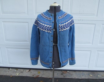 1950s Fair Isle handmade in Norway wool cardigan