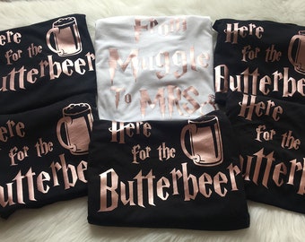 Pack of Harry Potter Themed Wedding Shirts, Bachelorette Bridal Party Tank Tops, Bachelorette tanks, Bachelorette party, tops and tee, D21