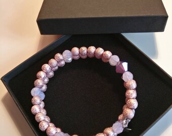Dusty pink and rose colour bracelet