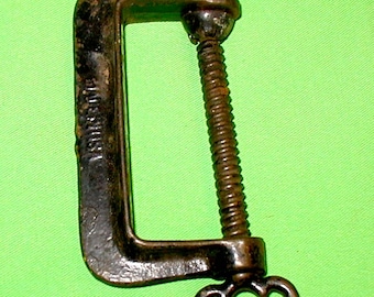 vintage C-Clamp USA made victorian style handle old tool