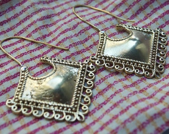 Dangle Earrings. Triangular Dangle Earrings. Gypsy Earrings.