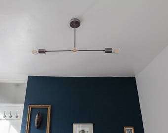 READY TO SHIP / Elbrus / Steel / Industrial / mid century / Sputnik / Pendant light / Handmade in London, England