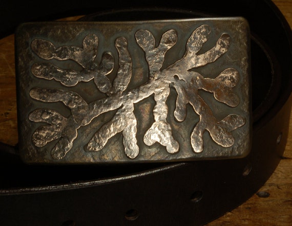 Canadian ROOTS Belt Buckle ~ Bronze Organic Stainless Steel Belt Buckle for Jeans Original Design & Signed by Canadian Artist Robert Aucoin
