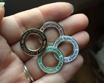 Women Supporting Women enamel pin, feminist, sisterhood , midwife, doula, peer supporter, mama gang, best friends,