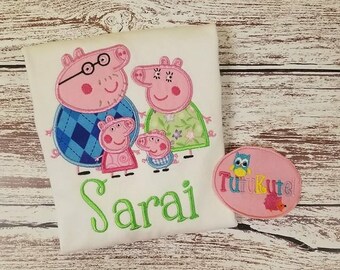 Peppa Pig Family Birthday Shirt FREE Personalization