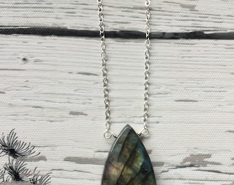 Labradorite necklace, Sterling silver