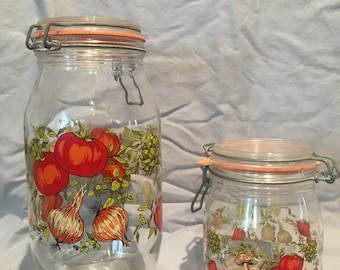 Glass Canisters - Set of 2