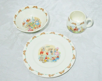 Royal Doulton Bunnykins Nursery Dish Set in Original Box