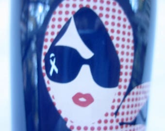 Elle Magazine Ceramic Tumbler, Breast Cancer Promotion, Advertising Collectible