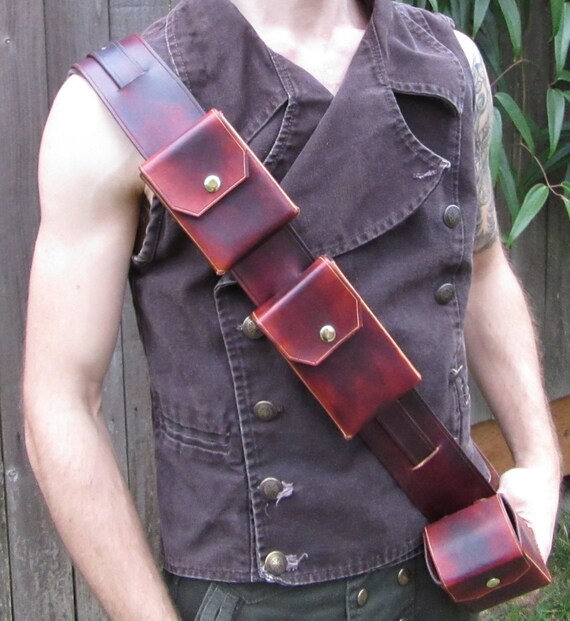 Leather Bandolier with Pouches
