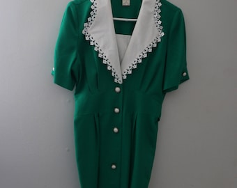 Vintage Green Collared Dress