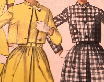 Cute Cropped Jacket and With Mandarin Collar and Dress Pattern---Simplicity 7438---Size 14 Bust 36