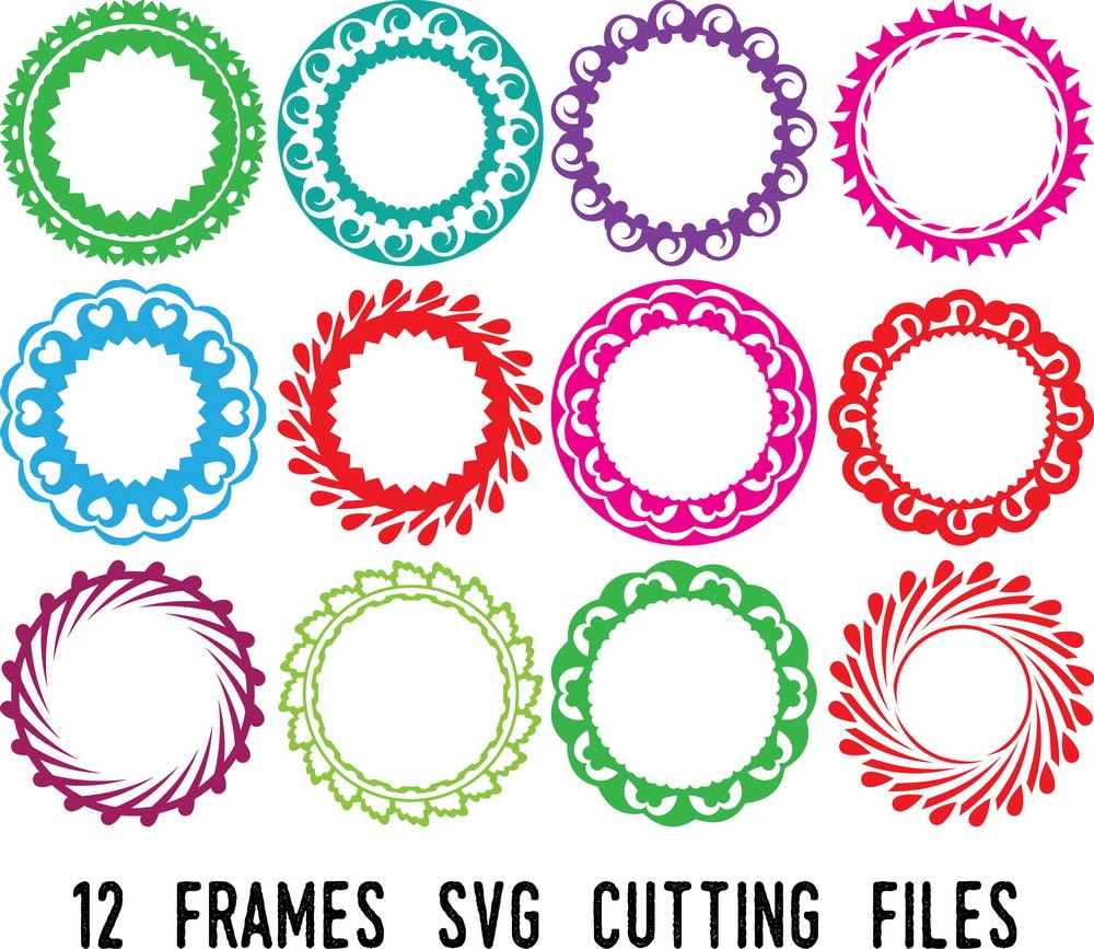 Download Frame SVGCircle Monogram SVG Cut Files 12 Circle Monogram