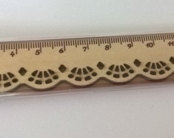 Wooden Scalloped Edged Ruler