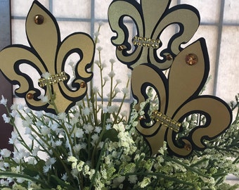 Fleur de Lis centerpieces, Black and Gold , Royal Fleur de lis, Paris Fleur de Lis, Fleur de lis black and Gold