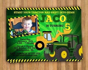 Tractor Birthday Invitation, Farm Invitation, Tractor Invitation, Printable Invitation, Tractor Party, Tractor Birthday, Boy Birthday Invite