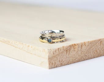 Arwen Spinner Ring, Worry Ring, Anxiety Ring, Fidget Ring, Meditation Ring, Personalised Ring, Meditation Jewelry, Sterling Silver, Spinner