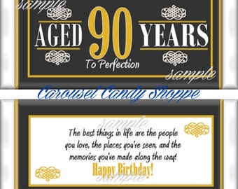 90th Birthday Party Favors Hershey's Candy Bar Wrappers