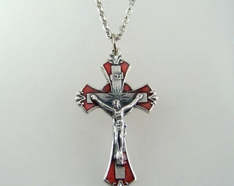 Red Crucifix Necklace