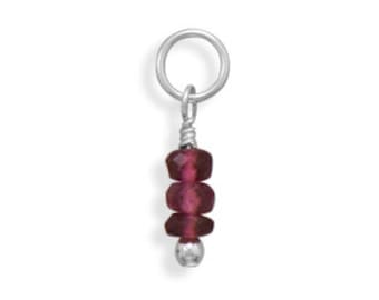 Tourmaline Charm - October Birthstone, 925 Sterling Silver