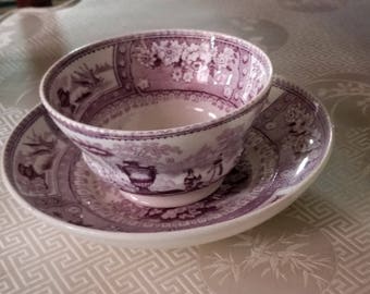 Mulberry tea bowl/saucer ironstone or handleless cup and saucer