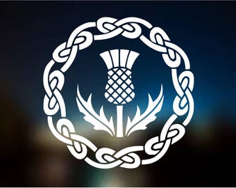 Outlander Thistle with Celtic Knots Vinyl Decal Sticker