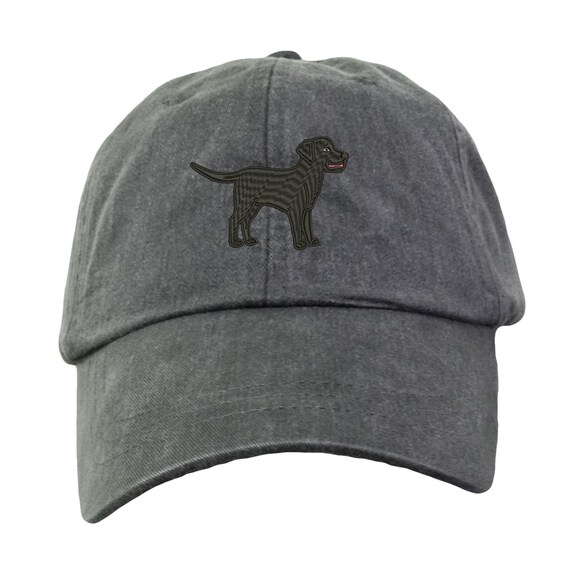 Black Labrador Retriever Dog Hat Embroidered. Black Labrador