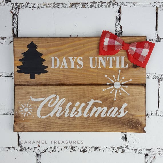 Christmas countdown sign Chalkboard Christmas sign Days