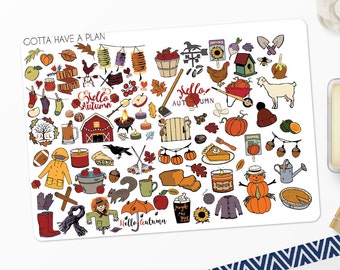 Planner Stickers Fall Is In The Air Deco for Erin Condren, Happy Planner, Filofax, Scrapbooking