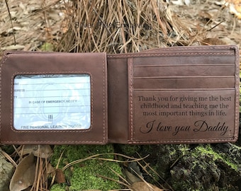 Father Of The Bride Gift • Personalized wallet • Mens Wallet • Gift For Him • Engraved Wallet • Personalized Gift • Daughter To Father