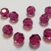 Vintage Austrian crystal beads, 25 fuchsia beads, 11 mm faceted crystal beads,1950's NOS imported beads