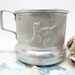 1950's Child's Aluminum Cup with Teddy Bear, Cat or Kitten and Wire Haired Terrier Dog