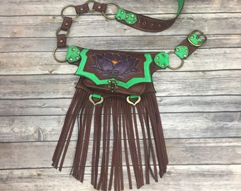 Leather lotus hip belt