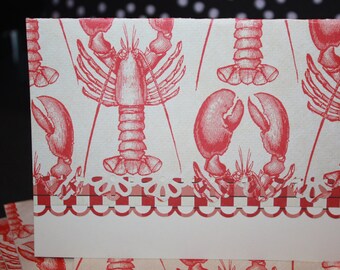 Handcrafted Lobster Note Cards