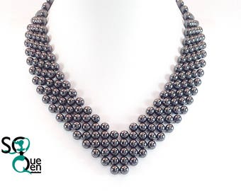 Natural gemstone necklace - Hematite