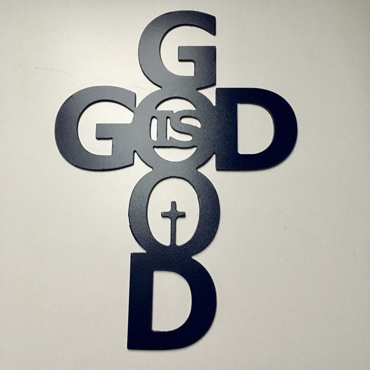 God is Good metal sign religious cross metal home decor