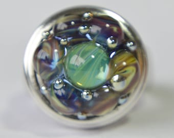 Collectable Artisan Handmade Lampwork Glass Snap Charm - Interchangeable Jewellery - Snap, Popper, Chunk, Button