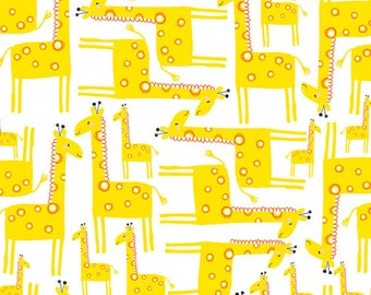 Timeless Treasures Jungle Jam White Giraffe Fabric - 1 yard