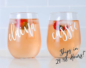 Custom Wine Glass | Custom Wine Glasses | Personalized Wine Glass | Custom Stemless Wine Glasses | Stemless Wine Glass | Fun Wine Glasses