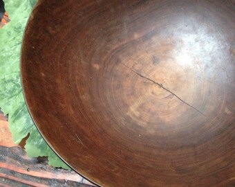 Early walnut primitive bowl